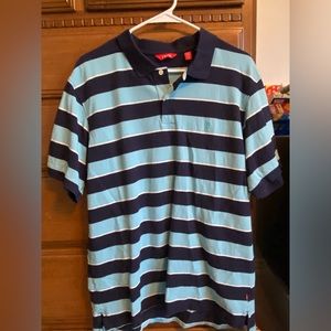 XL Blue Striped Izod Polo